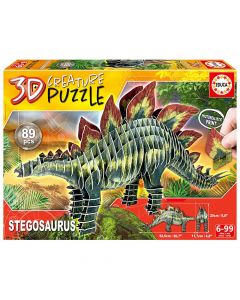 Puzzle për fëmijë, Educa, Stegosaurus 3D creature puzzle, +6 vjec, 1 copë