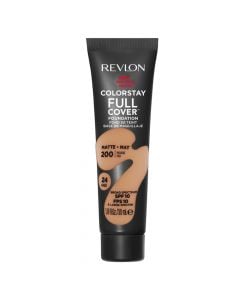 Fondatinë, Revlon, full cover, 30ml, matte, Nude 200, spf 10, 1 copë