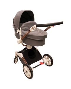 Baby stroller, aluminum/leather, gray, 15 kg, 2 in 1, 1 piece