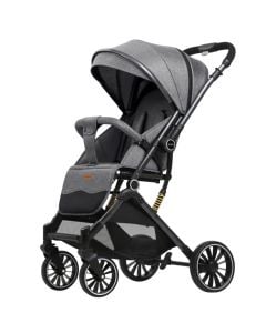 Summer stroller for children, aluminum/polyester, gray/beige, 1 piece