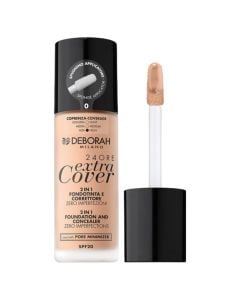 Fondatinë e lëngshme dhe korrektues për makeup 2 në 1, 0, 24 Ore Extra Cover, Deborah, SPF20, 30 ml, bezhë, 1 copë