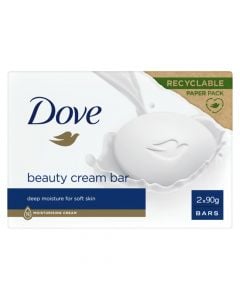 Sapun, Dove, beauty cream bar, recycable paper pack, 2x90 gr, 1 pako