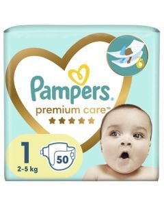 Pampers për fëmijë, Premium Care 1, 2-5 kg, 50 copë, 1 pako