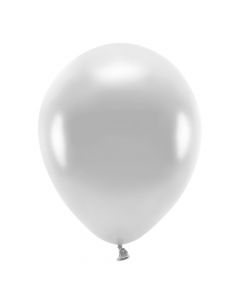 Eco balloons, latex, 26 cm, silver, 100 pieces, 1 pack