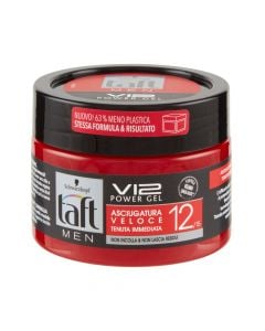 Xhel për stilimin e flokëve për meshkuj, V12, Taft, plastikë, 250 ml, e zezë dhe e kuqe, 1 copë