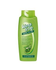 Shampo flokësh për volum, me efekt forcues, Wash & Go, plastikë, 400 ml, e gjelbër, 1 copë