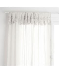 Curtains with rings, cotton, cream, 140 x 260 cm