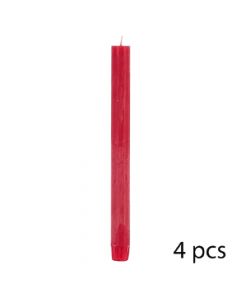 Qiri, parafinë, kuqe, H 24.5cm, (pk4)