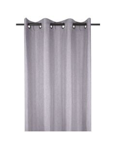 Bea full curtain with rings, polyester, gray, 140x260 cm