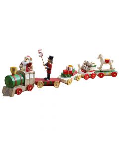 Tren me santa dekorues, polirezinë, ngjyra të ndryshme, 10.5 cm