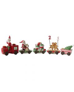 Tren me santa dekorues, polirezinë, ngjyra të ndryshme, 11.5 cm