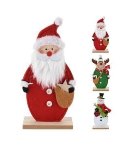 Santa dekorues, tekstil/dru, ngjyra të ndryshme, Dia.3 ass