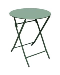 Tavolinë e rrumbullakët me palosje Bistro, metalike, jeshile errët, Dia.60xH71 cm