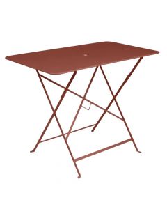 Tavolinë drejtëkëndore me palosje Bistro, metalike, kafe, 70x110xH71 cm