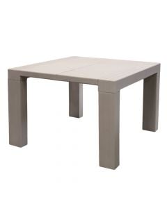Tavolinë katrore Elegant, plastike, fildisht, 110x110xH72 cm
