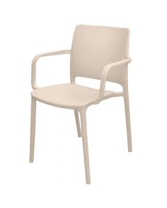 Armchair Miami, plastic, 53x56xH83.5 cm, cappuccino color