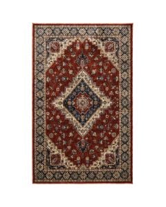 Aspero carpet, polyester, blue/beige/orange, 200x300 cm