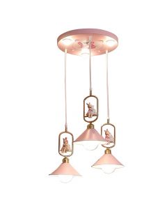 Kids pendant light, Led, with girl, changing color