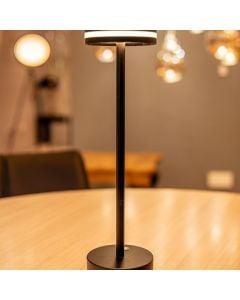 Table light, rechargeble, 3000-6000k, black, 8x8x34cm