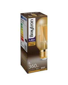 Llambe LED me filament, Braytron, 4W, E27, 2200K