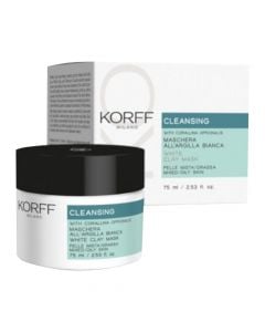 Maskë për fytyrën, për lëkurë mikse në të yndyrshme, Korff Cleansing White Clay