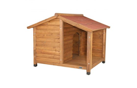 Kennel for dog, Trixie, 130 x 100 x 105 cm, pine, with red r